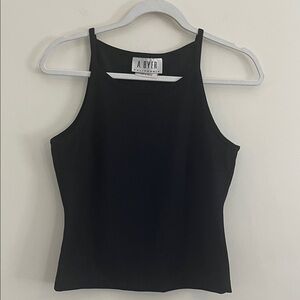 Vintage A.Byer Black Silver Metallic Tank Top 90s Y2K going out Whimsigoth witch